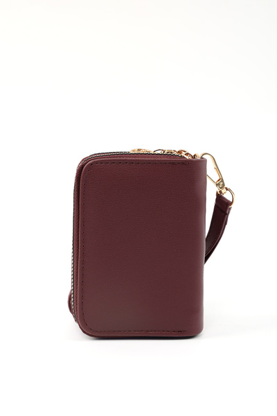 SHAKA Bordo Shk266 Faux Leather Wallet with 9 Compartments, Zipper Closure, Card Holder and Coin Compartment