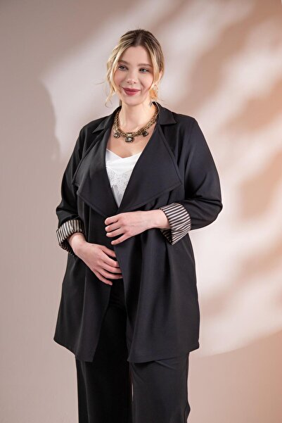 Roxxlen Γυναικείο μπουφάν με γιακά με μαντήλι μεγάλου μεγέθους