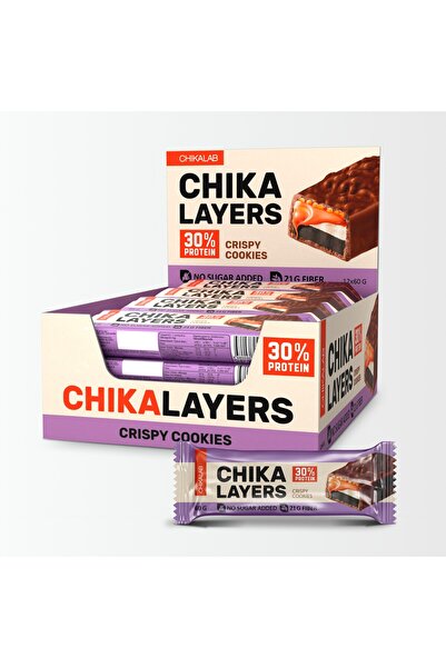CHIKALAB CHIKALAYERS بروتين بار الشوكولاتة، كوكيز مقرمشة مع شوكولاتة مزدوجة 1...