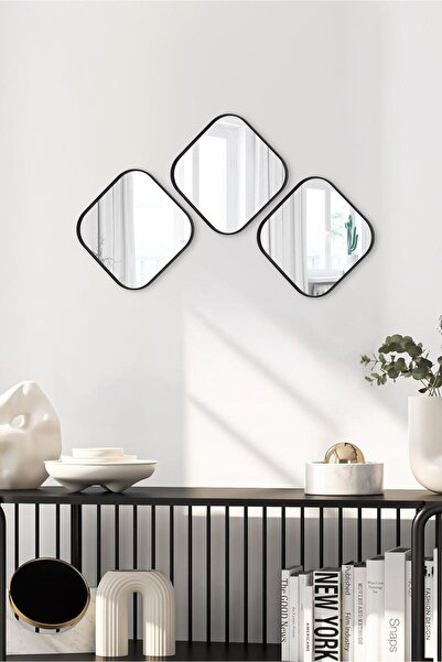 Metpoint Square Mirrored Black 24X24 Serving Tray for Coffee and Tea (Multi-Purpose)