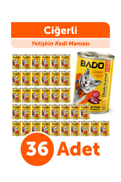 Bado Yetişkin Yaş Kedi Maması Ciğerli 400GR 36'lı