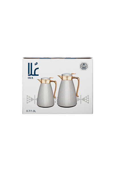 ALSAIF ✨ Ola White and Gold Thermos Set – by Al Saif Company | Luxury that will dazzle you at every gathering ✨