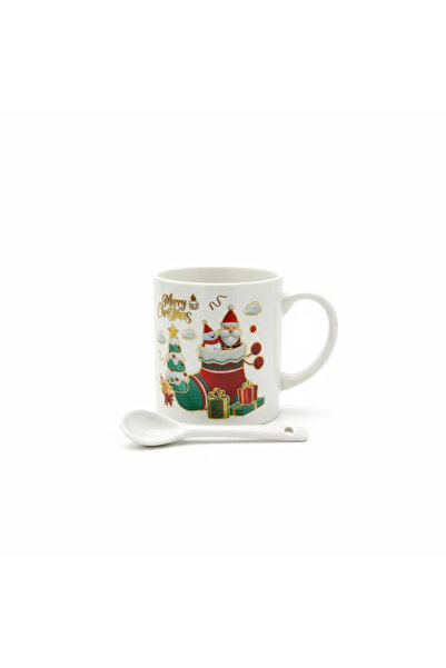 BaoBao Ceramic Mug with Spoon Set, Christmas Theme, in Gift Box – 14x14x8.5cm