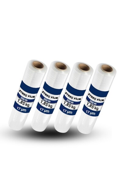 Huzur Elektrik فيلم تغليف شفاف محمول باليد 4 قطع 17 ميكرون 200 متر