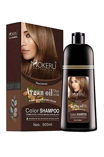 Mokeru شامبو تلوين الشعر بزيت الأرغان بني غامق 02 500 مل