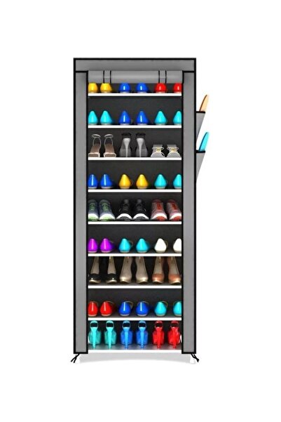 Generic 9-Tiers Shoe Cabinet Rack Grey 60*30*160cm