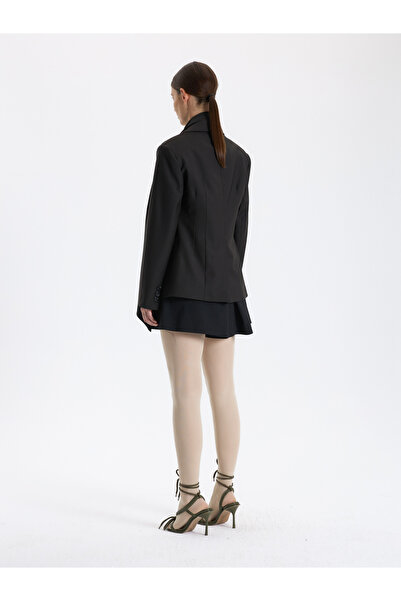 BAQA Draped Jacket with Khaki Belt