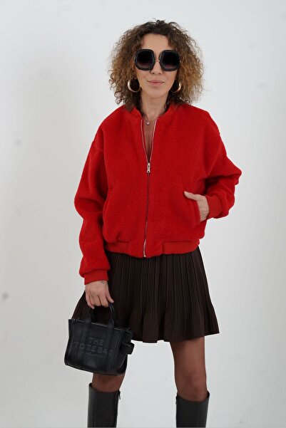 Zelish My Sister Red Bomber Jacket