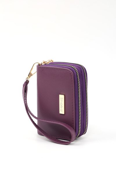 SHAKA Mor Shk266 Faux Leather 9 Compartment Wallet with Zipper Closure, Card Holder and Coin Compartment