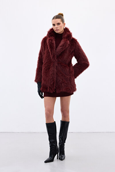 Sateen Чіт-чіт Детальний хутро - бордовий