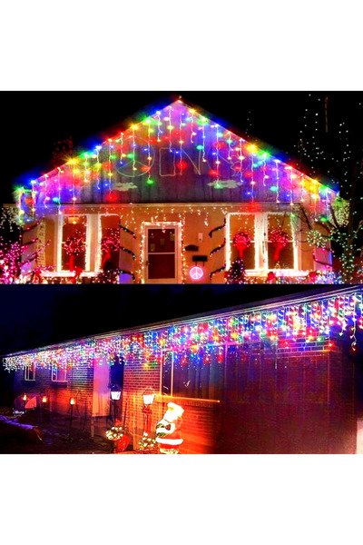 OEM Lumini LED de Crăciun în formă de țurțur, exterior, 20 m, 500 LED-uri, in...