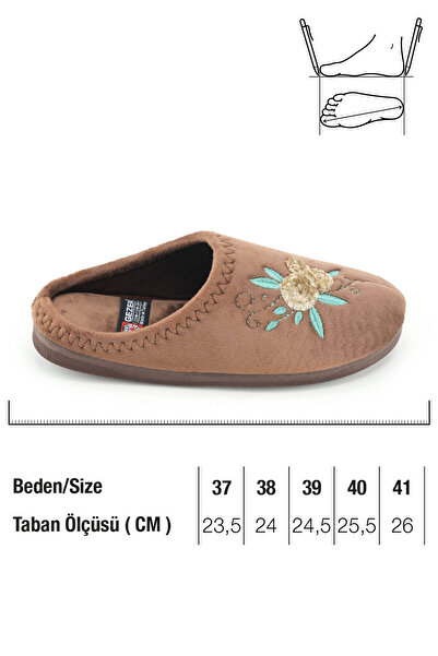 GEZER Women's Winter Pu Comfortable Sole Embroidered Design Home Garden Slippers