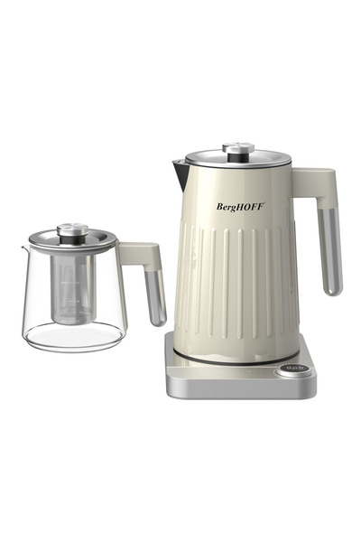 Berghoff Gem 1.7 Liter Cream Silver Handle Tea Maker