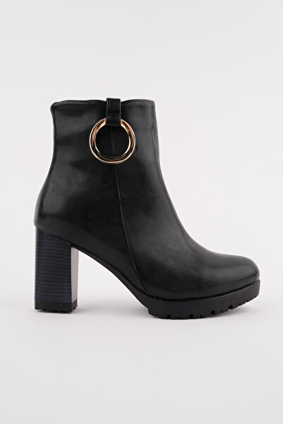 Madam Tarz Bln-540 Ring Buckle Thick Heel Boots
