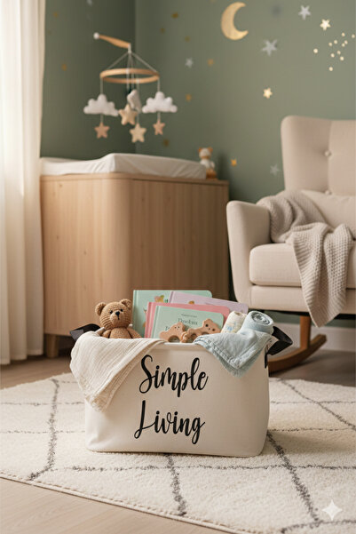 HomyJRs White Under Cabinet Laundry Children's Room Toy Organizer Folding Storage Basket Organizer 30x22x18