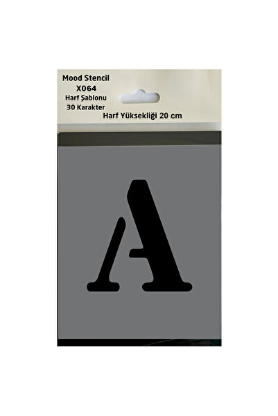 Mood Stencil Stencil Harf Boyama Şablonu X064 Harf Yüksekliği 20 cm