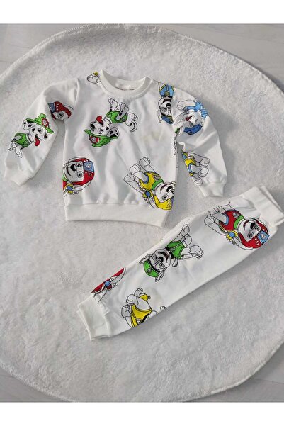 Store Cute Dog Printed Boys' Tracksuit Set Pajamas