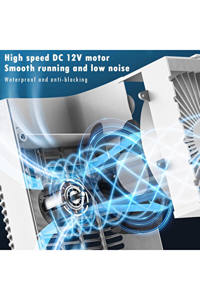 Koday 25W Rechargeable Mini AC & Fan - 2-Speed, USB, Digital Display, Quiet 2-Spray Modes