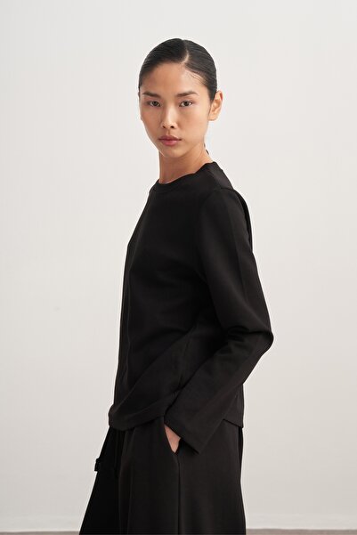 EBU Prive Women's Interlock Long Sleeve Bodysuit Black