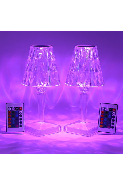 Next Trend Set of 2 Genova LED Ambient Lamps – Modern Lamps, Touch Control, 3 Colors, Rechargeable