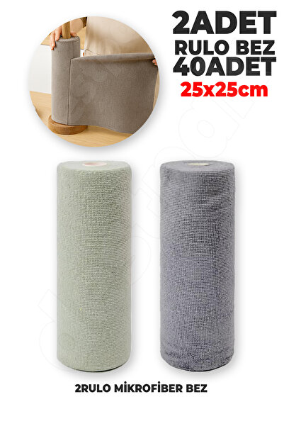Destpak 40 ADET 2 Rulo Mikrofiber Bez Koparılabilir Mikro Fiber Bez Kaliteli Mutfak Tezgah Bezi Yıkanabilir