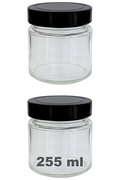 Afracam 255 ml Jar with Black Deep Lid 255 Cc Transparent Jam, Marmalade Glas...