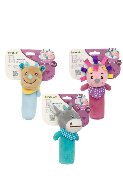 OEM Set de 3 jucării pentru bebeluși – 15 cm – Jucării senzoriale de pluș
