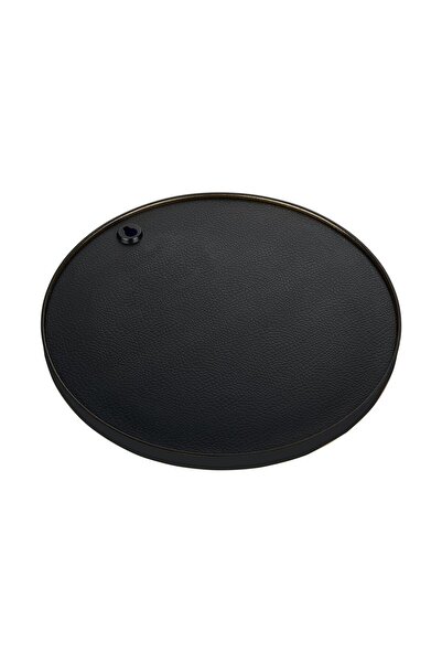 Metpoint Round Mirrored Black 24X24 Serving Tray for Coffee and Tea (Multi-Purpose)