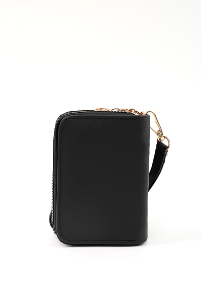 SHAKA Black Shk266 Faux Leather Wallet with 9 Compartments, Zipper Closure, Card Holder and Coin Compartment