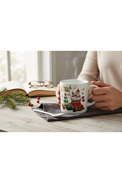 BaoBao Ceramic Mug with Spoon Set, Christmas Theme, in Gift Box – 14x14x8.5cm