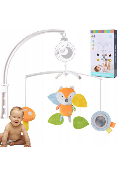 Matadi Cute Fox Wooden Crib Mobile Musical Carousel