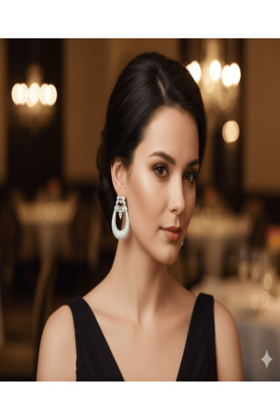 burjalmodah حلق فضي مرصع بالكريستال لإطلالة ملكية