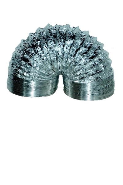 günlüler Ø 127 mm - 2 Mt Alüminyum Telli İzolesiz Esnek Hava Kanalı - Davlumb...