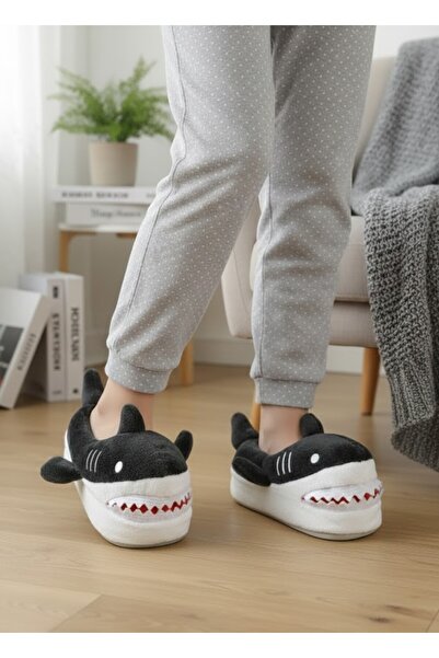 EstLee Sevimli Hayvanlı Köpek Balığı Peluş Panduf Yumuşak Sessiz Taban Eğlenc...