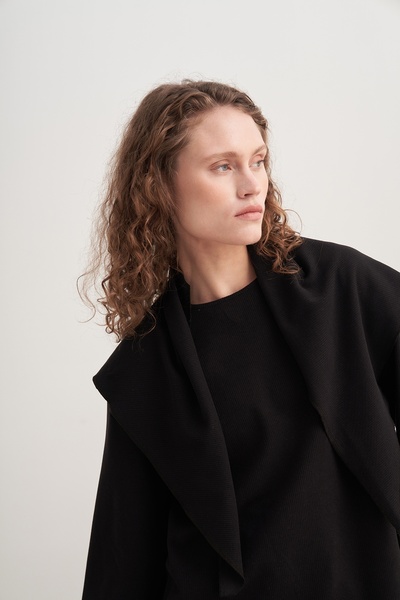 EBU Prive Women's 3-Piece Trouser Set with Shawl Accessories Black