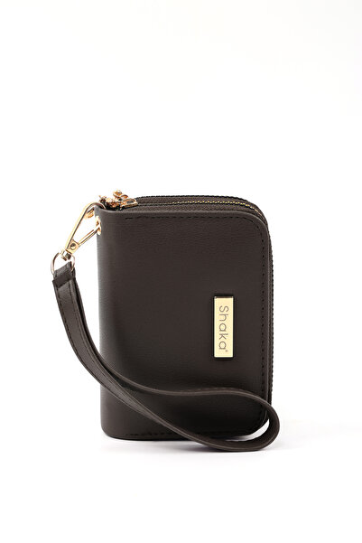 SHAKA Brown Color Shk266 Faux Leather Wallet with 9 Compartments, Zipper Closure, Card Holder and Coin Compartment