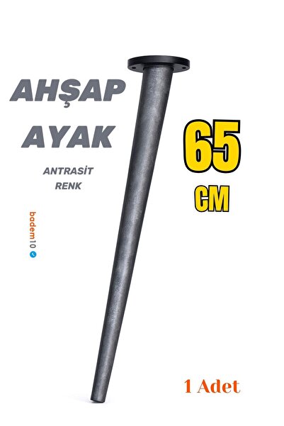 Badem10 Antrasit Açılı Ahşap Masa Ayağı 65 cm Mobilya Dayanıklı Tasarım Masa ...