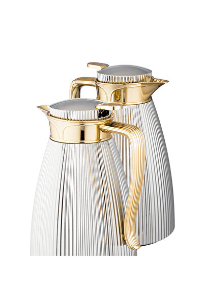 ALSAIF ✨ Ola White and Gold Thermos Set – by Al Saif Company | Luxury that will dazzle you at every gathering ✨