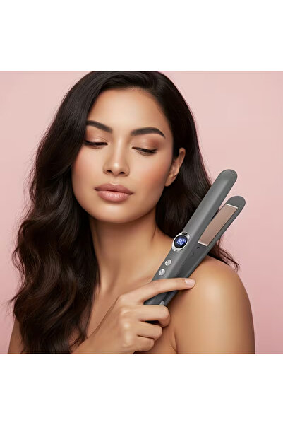 Koday 2-in-1 Ceramic Hair Straightener - LED Display, 12 Temp (150-210℃), Quick Heat