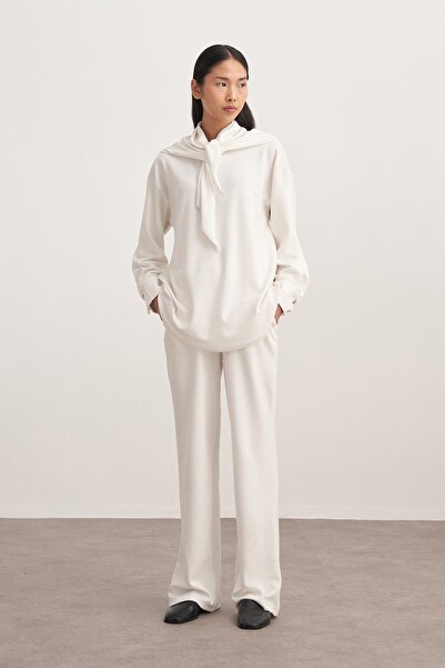 EBU Prive Жіночий комплект з 3-х штанів з аксесуарами та шаллю, екрю