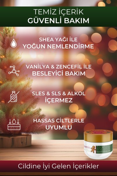 Juvenis Yoğun Nemlendirici Shea Butter İçeren Hızlı Emilen Vanilya & Zencefil Kokulu El Vücut Kremi 3x30 gr.