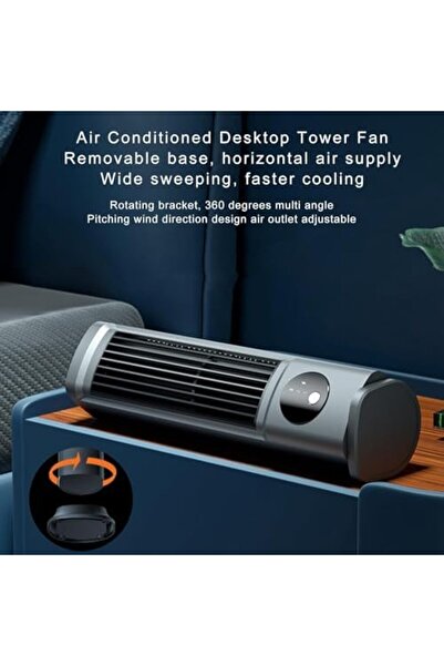 Yıldızan Tree_ USB Şarjlı Sessiz Kule Tipi Masaüstü Mini Fan 3 Kademe Ofis Tipi Soğutucu Kule Fanı _yole 1162