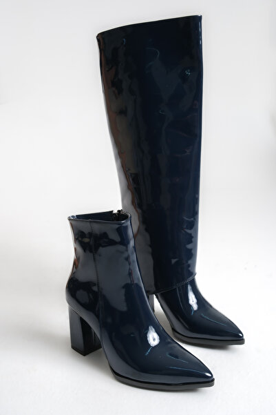 Shoesers Жіночі черевики-боти з особливим дизайном, що знімаються, на товстому каблуці, з гострим носком, на блискавці