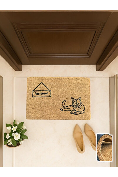 Chandler Home سجادة أمامية للباب من جاتو مقاس 40×60 سم على شكل قطة