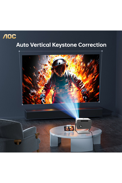 Aoc Portable Projector 1080P 12000 Lumen 4K 5G WIFI6 | 300-Inch Screen | IOS/Android/PC/PS4/PS5