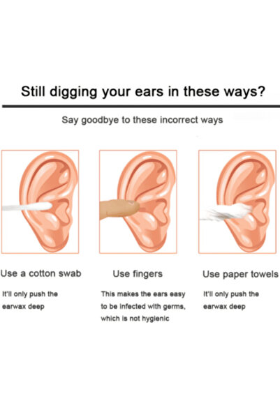 CRM Set of 6 ear cleaning and hygiene accessories, CRM, portable case, rose-gold