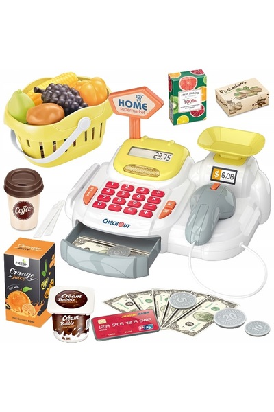 Matadi Casa de marcat cu ecran LCD si sertar CheckOut Yellow, calculator func...