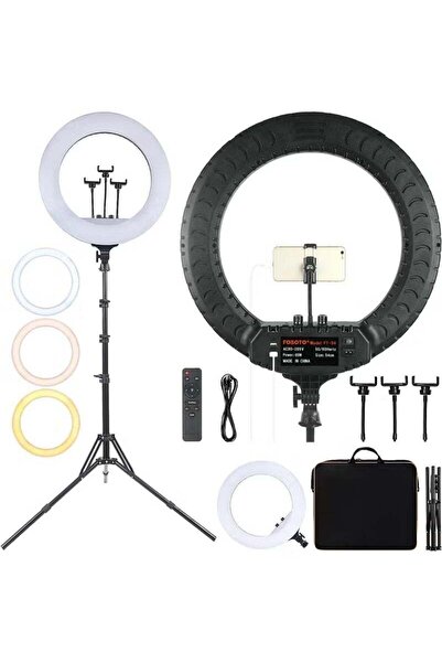 Shopi حلقة إضاءة LED RL-18 مقاس 18 بوصة مع حامل ثلاثي القوائم قابل للتعديل وح...