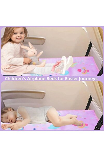 Generic Airplane Travel Bed - Extendable Plane Seat for Infants & Toddlers (Pink)