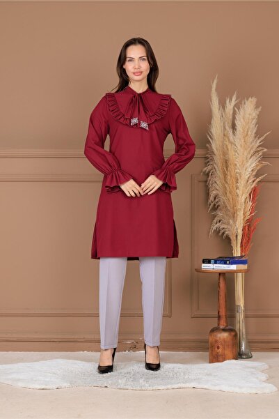 Modaviki Asel Tunic Burgundy Elb84